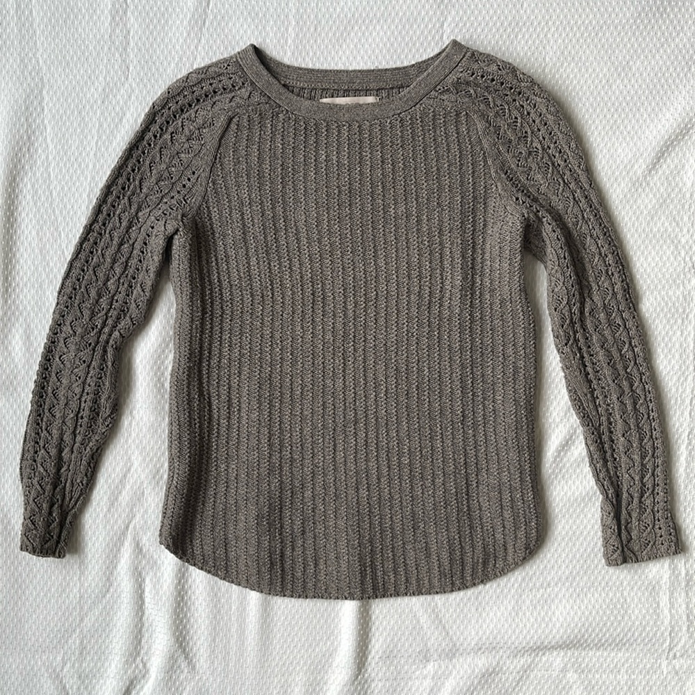 Ann Taylor LOFT Sweater Taupe Title Petite P